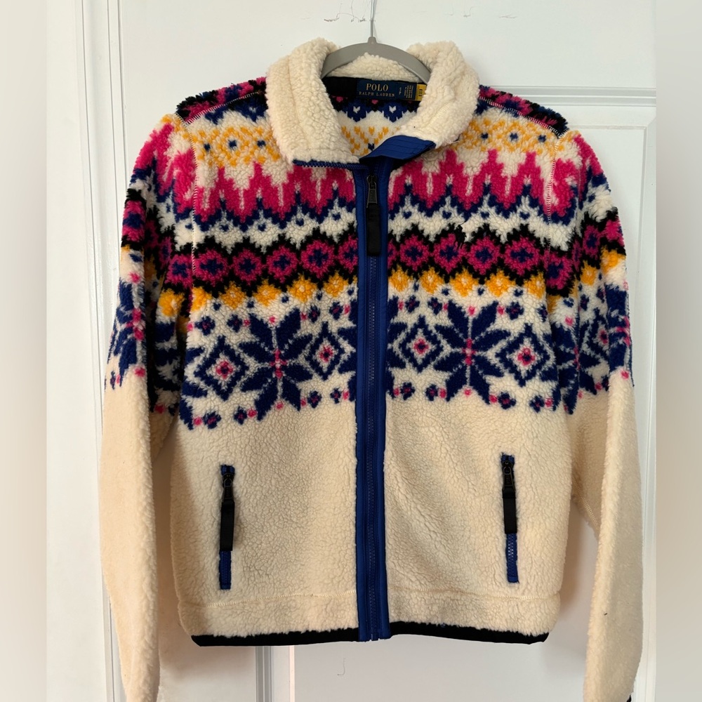 Polo Ralph Lauren Women’s Sherpa Fair Isle zip up size Small